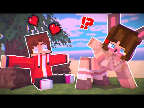 MAIZEN : JJ fell in LOVE with a WOLF JJ Sister?!  - Minecraft Animation JJ & Mikey