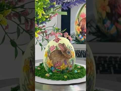 Watch Me Paint This Easter Egg Cake! -ZIBAKERIZ 🎨🐰 Just uploaded the full video Tutorial #easter