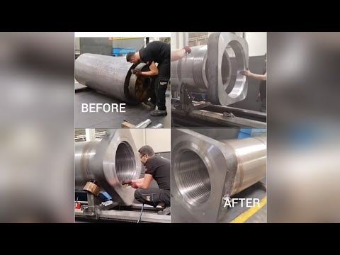 1000TONS HYDRAULIC CYLINDER SLEEVE MANUFACTURING WITH SELF-THROAT930X640#youtube#torna#viral#like