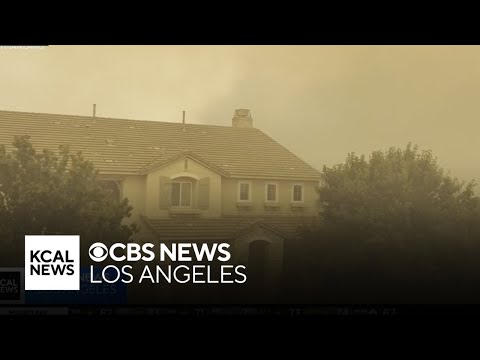 Pair of massive fires burning in Inland Empire leave area covered with thick, smoky air