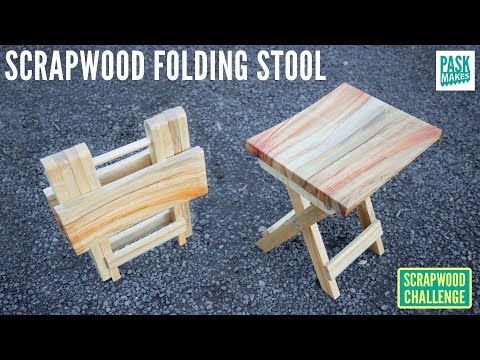 Making a Folding Stool - (Day3) 7 Scrapwood Challenges in 7 Days - ep45