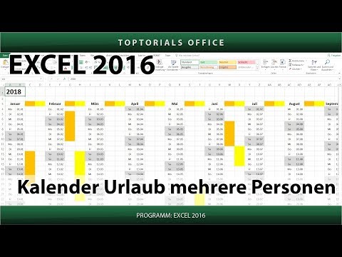 Kalender / Urlaub für mehrere Personen markieren + Download (Excel)