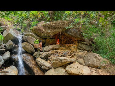 Build a Warm Cave Shelter to Survive, Make Traps, Catch and Cook. Survive in the rainforest