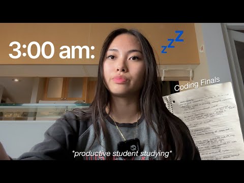 Finals All-Nighter 📚🎧 3AM studying, computer science @UBC