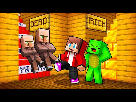 JJ and Mikey vs Villagers: Choose Stairs Battle in Minecraft - Maizen