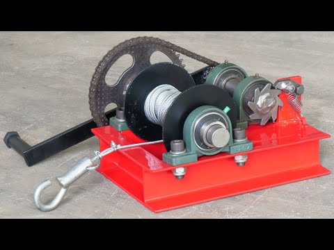 How To Make A Manual Winch | Homemade Powerful Manual Winch | DIY Winch