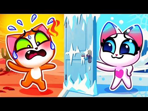 Colorful Room Adventure | Learn Colors for Kids | Hot VS Cold On Opposites Day | Purr-Purr Stories