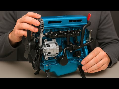 ENGINE BUILD | Full Metal 4 Cylinder Car Engine Model Kit