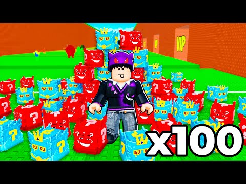Opening 100 LUCKY BLOCKS in Escape Tsunami For Brainrots..