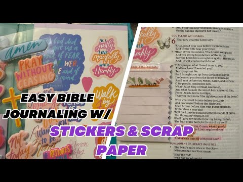 Bible Journaling with stickers & scrap paper tip-ins