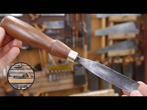 200-year old carving gouge restoration | Making a traditional turned chisel handle with hand tools