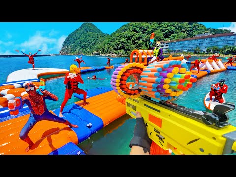 Nerf War | Water Park & Spa Battle 41 (Nerf First Person Shooter)