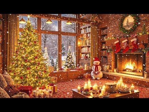 Instrumental Christmas Music With Fireplace 🔥 Relaxing Christmas Music 🌲Soothing Christmas Ambience