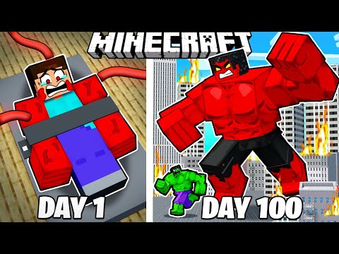 I Survived 100 Days as an EVIL HULK in Minecraft!