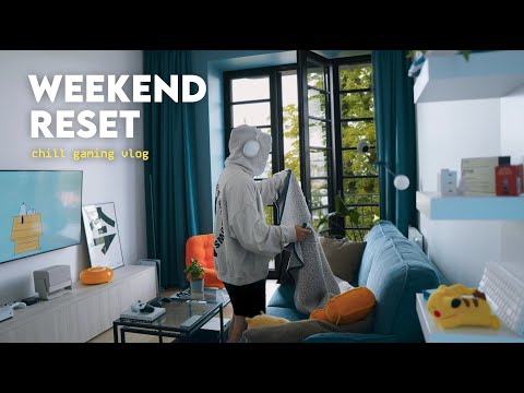 ⛈️🎮 weekend reset alone during summer storm season | cozy gaming vlog