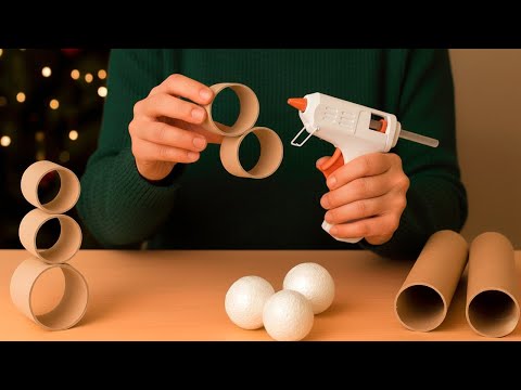 HOW CUTE!😍 THEY COULDN'T BELIEVE I MADE THIS OUT OF CARDBOARD ROLLS! CHRISTMAS DECOR