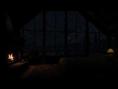 ❄️ Tranquil Snowy Escape – Flickering Fire, Frosted Windows & Serene Winter Night 🌙❄️