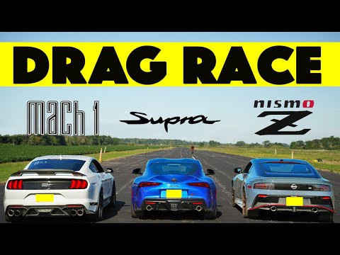 2024 Nissan Nismo Z Races Toyota GR Supra and Ford Mustang Mach 1. Drag and Roll Race.