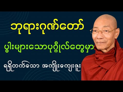 ဘုရားဂုဏ်တော်ပွါးများခြင်း အကျိုးကျေးဇူး တရားတော်(ပါချုပ်ဆရာတော်ဘုရား)#buddha #တရားတော်များ #တရား 