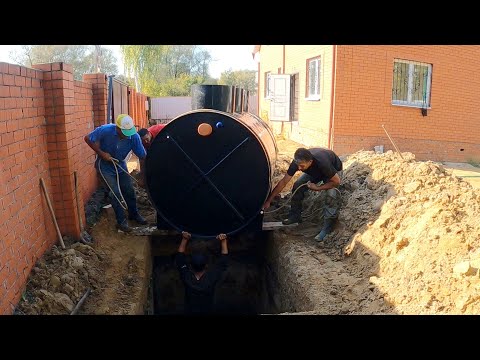 Успеем ли опустить септик?! Сложный монтаж септика Диамант