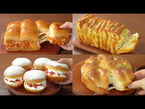 5 Bread Recipes Better Than Bakery Bread 🔥 Milk Rolls, Garlic Bread, Donuts, Milk Buns