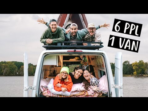 6 PEOPLE LIVING IN A VAN ft. Kara & Nate + Kinging-It