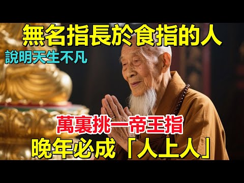 無名指長於食指的人，說明天生不凡、萬裏挑一帝王指，晚年必成「人上人」！