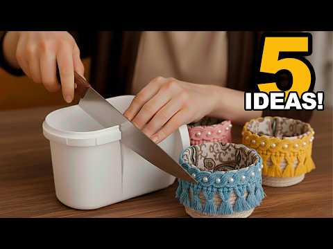 WOW! 😍 Stylish Interior Items made from Ordinary Trash! 5 Home Decor ideas! DIY Baskets