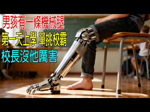 男孩有一條機械腿，第一天上學，單挑校霸，校長都沒他厲害！