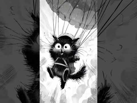 Space Cat Demon Hunter Sky Dive  #kpopcat  #HUNTR/X  #CatGolden #UpUpUpCat #ViralCatReaction #Short