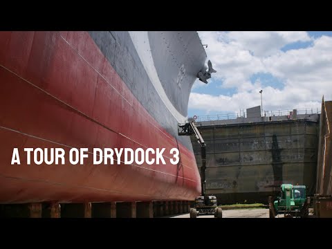 A Walking Tour of Battleship NJ in Drydock