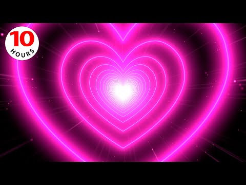 Neon Heart Tunnel Background💖Pink Heart Background│LED Lights Heart Background Video Loop 10 hours