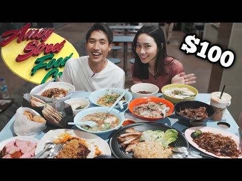 $100 AMOY STREET FOOD CENTRE CHALLENGE! | Amoy Street Hawker with Ali Eats! | Singapore Street Food