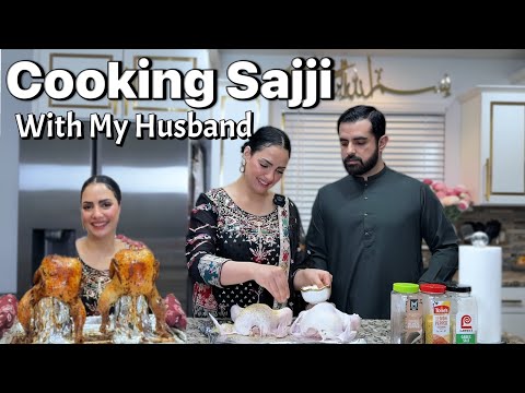 Cooking Chicken Sajji & Rice With My Husband | Family Cooking Vlog