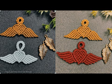 DIY Handmade Macrame Heart with wings
