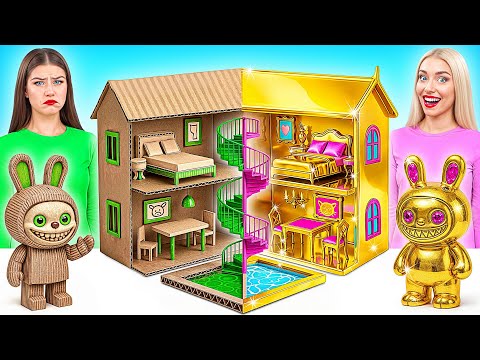 Строим Удивительный Кукольный Домик для Лабубу | Дорогой vs Дешевый Весёлые Идеи Для Декора