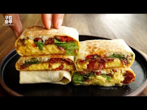 Spicy & Sweet!! Egg Burrito! Crispy Outside! Soft Inside! Perfect Breakfast!