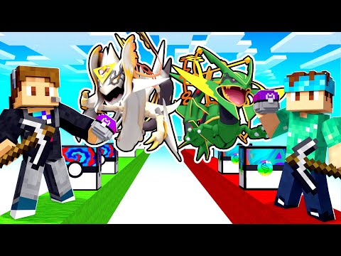 FUSION vs MEGA POKEMON Lucky Block Race!