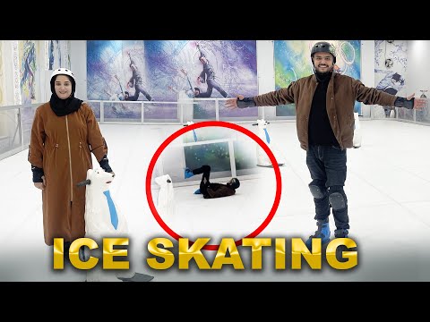 برای اولین بار تجربه کردیم افتادن خالد😂 |ICE SKATING