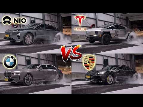 Ледяная схватка: Cybertruck против BMW, Porsche, NIO!