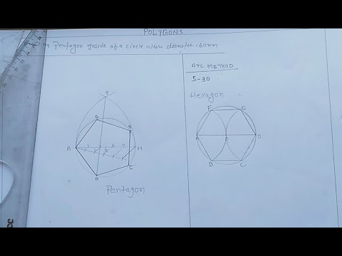 PENTAGON INSIDE A CIRCLE & HEXAGON BY ARC METHOD