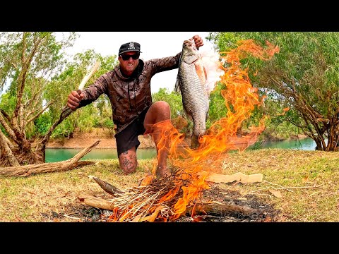 2 DÍAS ACAMPANDO SOLO: Atrapé y cociné un Barramundi al FUEGO