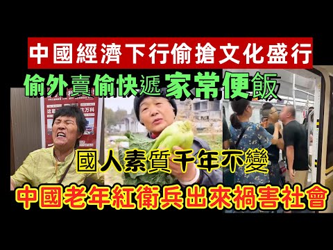 中國經濟崩盤！老年紅衛兵又出來禍害社會了！各種偷外賣和偷快遞層出不窮！國民素質千年不變！