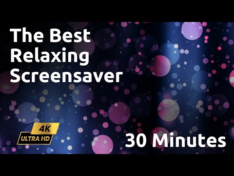 Purple and Pink Particles Circular Moving - Relaxing Screensaver - 4K