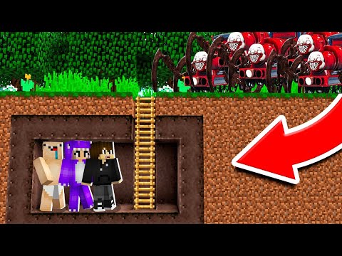 SECRET NOOB BASE PRO AND GIRLS VS APOCALYPSE FROM SPIDER TRAIN CHU CHU CHARLES IN MINECRAFT!