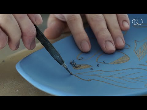 화장토로 색을 입힌 도자기 접시 만들기 : Making a ceramic plate [ONDO STUDIO]