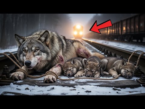 Волчицу с детёнышами связали на рельсах — старик сделал выбор