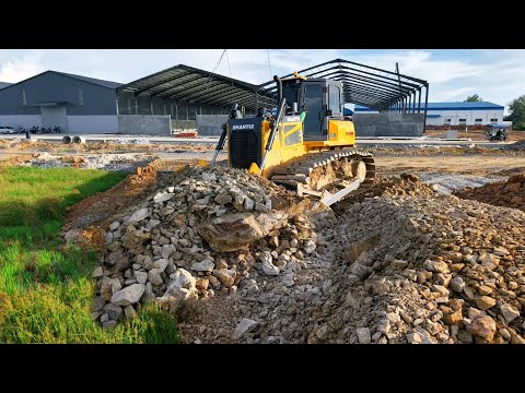Ohh Amazing Projectly Building Road Landfill! Bulldozer DH17C3 Over Pushing Dirt12 Wheel Truck 25.5T