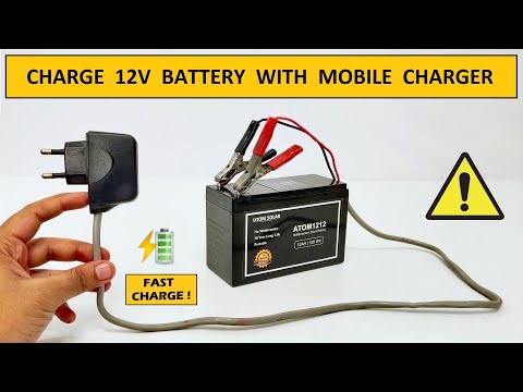 12 Volt Power Supply for 100Ah Battery Charger using Mobile Charger - 220v AC to 12v DC