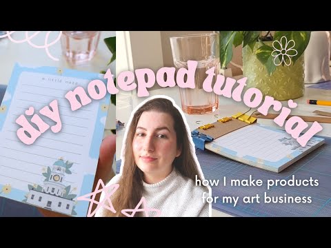 DIY Notepad Tutorial 🌸🗒️ How I make products for my art business